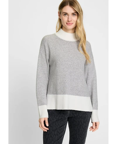 Olsen Melange Knit Mock Neck Sweater