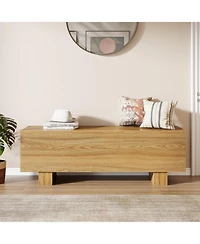 Tribesigns 47.2" Entryway Bench, Wooden Bedroom Bench End of Bed, Easy Assembly