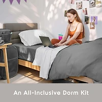 Hearth & Harbor 15-Piece Complete Back to College Dorm Room Essentials Set