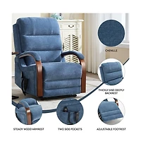Maison Boucle Dual Motor Power Lift Recliner with Massage & Heat, Infinite Position Electric Chair Solid Wood Arms-Maison