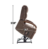 Maison Boucle Dual Motor Power Lift Recliner with Massage & Heat, Infinite Position Electric Chair Solid Wood Arms-Maison