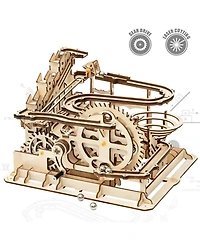 Robotime Marble Run Wooden 3D Jigsaw Puzzle Puzzles for Teens Boys Adults, Beige, 10"9.3"7.3"
