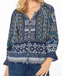 Liverpool Los Angeles Petite Button Front Woven Top