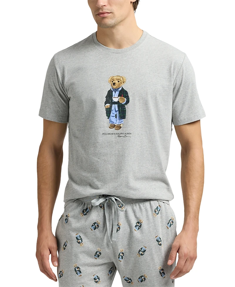 Polo Ralph Lauren Men's Knit Bear Short Sleeve T-Shirt and Jogger Pajama Set
