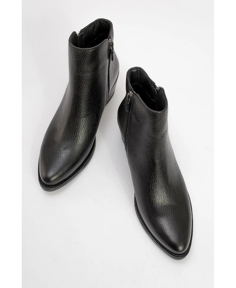 Forever & Always Shoes Jayer Leather Double-Zip Block Heel Boot (Women)