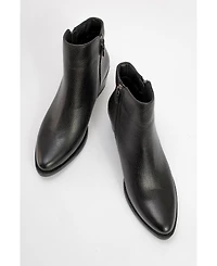 Forever & Always Shoes Jayer Leather Double-Zip Block Heel Boot (Women)