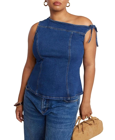 Eloquii Women's Asym Denim Top