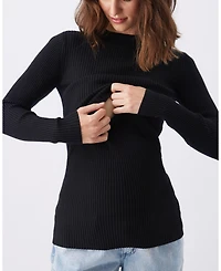 Ripe Maternity Lift Up Nursing Knit Black - Stylish and Comfortable Sweater