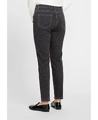 Olsen Mona Fit Slim Leg Leopard Print Pant