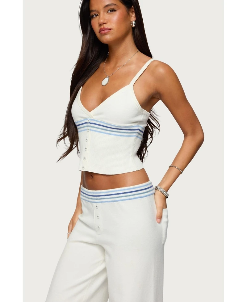 Edikted Women's Miya Stripey Ribbed Knit Tank Top