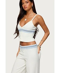Edikted Women's Miya Stripey Ribbed Knit Tank Top