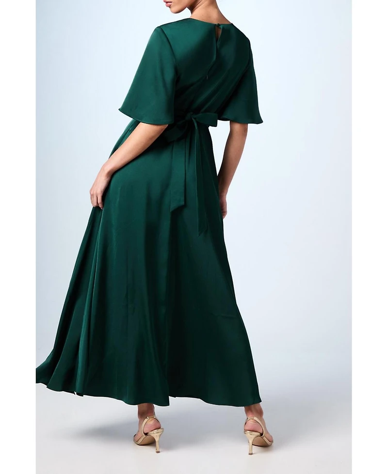 Coast Women's Wrap Satin Maxi Bridesmaids Dress