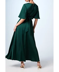 Coast Women's Wrap Satin Maxi Bridesmaids Dress