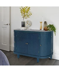 Casainc 47.5" Oval Storage Cabinet with 4 Doors Fluted Accent Cabinet with Curvy Edge