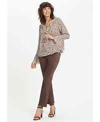 Olsen Women's Mona Fit Straight Leg Faux Suede Trousers