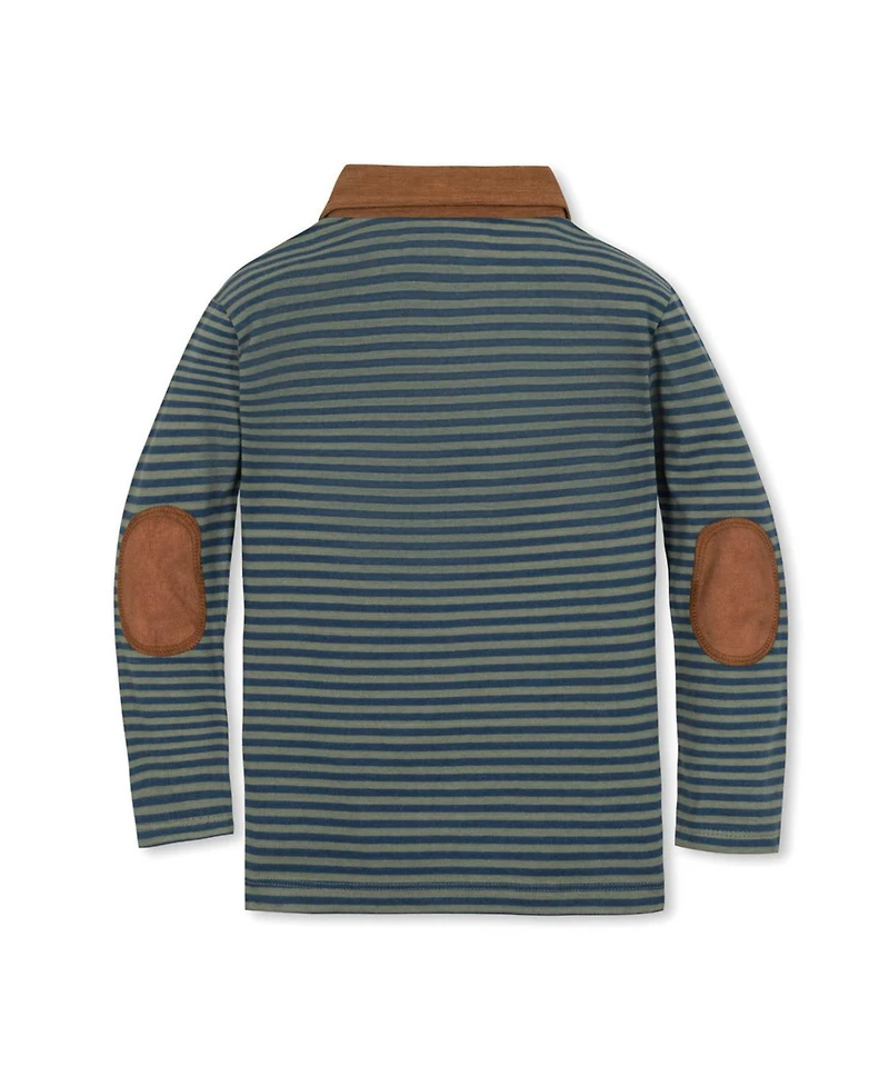 Hope & Henry Boys Organic Long Sleeve Jersey Polo with Cord Collar