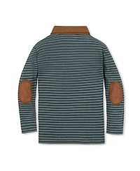 Hope & Henry Boys Organic Long Sleeve Jersey Polo with Cord Collar