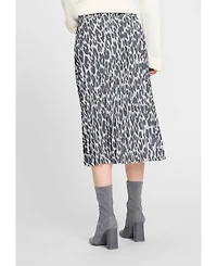 Olsen Women's Pull-On Leopard Pleated Skirt