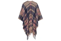 Olsen Plaid Cape with Fringe
