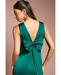 Coast Women's Bow Back V Neck Satin Bridesmaid Dress