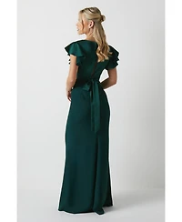 Coast Women's Petite V-Neck Maxi Bridesmaid Dress