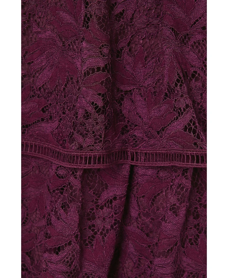 Coast Women's Tiered Lace Dress With Flutter Sleeve