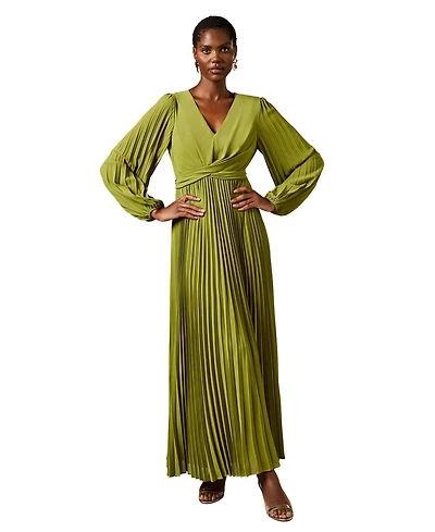 Coast Women's Pleated Wrap Front Dress