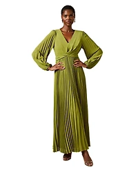 Coast Women's Pleated Wrap Front Dress