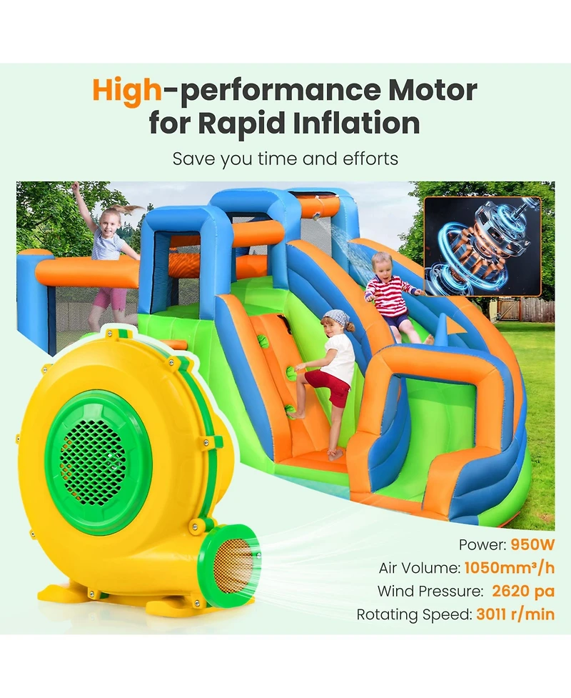 Akiudex Electric Air Blower for Bounce Houses with Handle and Ground Stakes