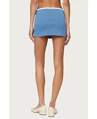 Edikted Womens Pheobe Contrast Knit Mini Skirt