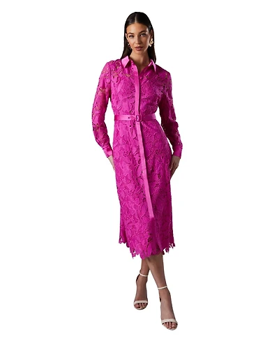 Coast Lace Long Sleeve Shirt Dress