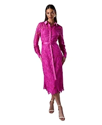 Coast Lace Long Sleeve Shirt Dress