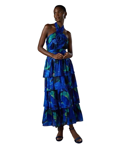 Coast Women's Tiered Halter Tie Neck Maxi Dress