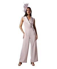 Coast Women's Crepe V-Neck Wrap Wide Leg Jumpsuit