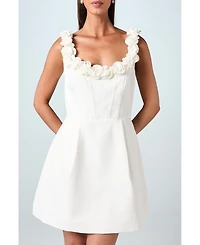 Coast Square Neck 3D Flower Bridal Mini Dress