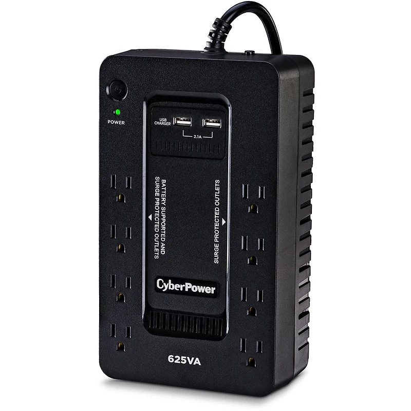 CyberPower ST625U 8-Outlet Compact Standby Ups with 2x Usb Type-a Ports, 625 Va / 360W Power