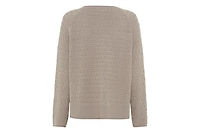 Olsen Women's Stitch Interest Boat Neck Sweater