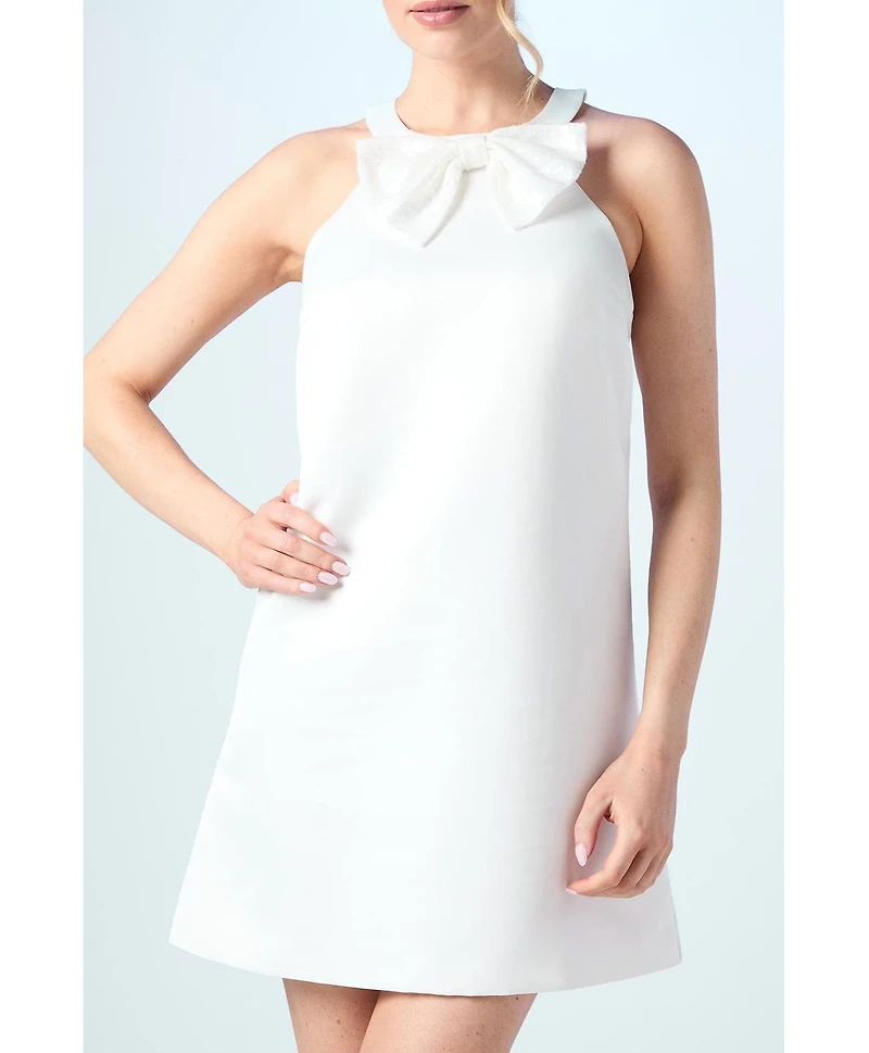Coast Women's Sequin Bow Shift Bridal Mini Dress