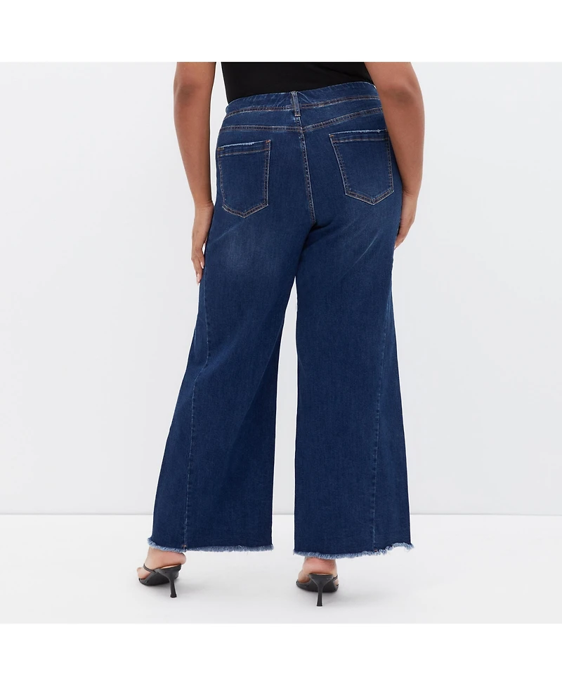 City Chic Women's Harley Fit Aliya Wide Leg Jean