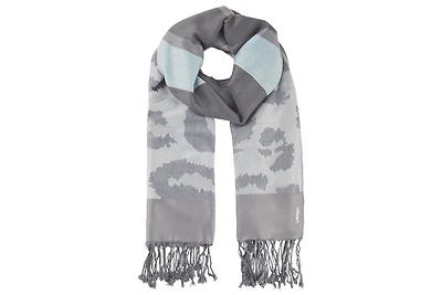 Olsen Large Abstract Leo Scarf with Fringe