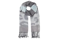 Olsen Large Abstract Leo Scarf with Fringe