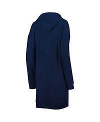 Touch Women's Navy West Virginia Mountaineers Quick Pass Lace-Up V-Neck Hoodie Dress