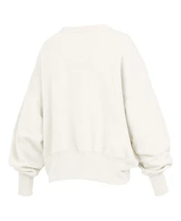 Pressbox Women's Cream Missouri Tigers Oversized Chelsea Waist Length Pullover Sweatshirt