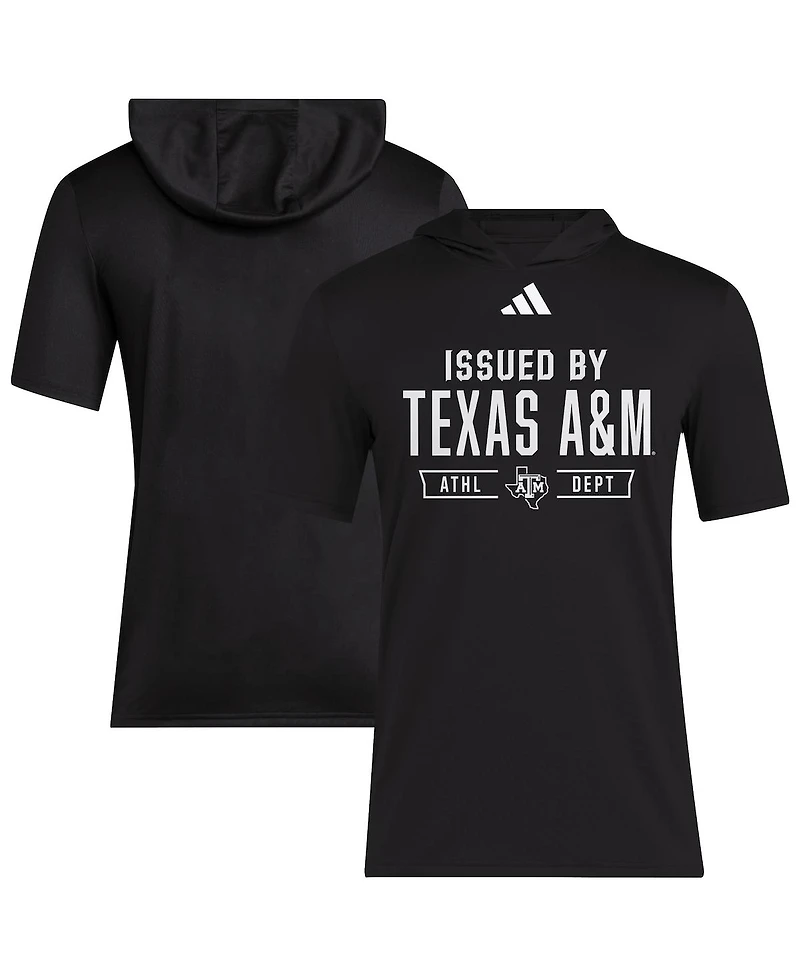 Adidas Men's Black Texas A M Aggies 2025 Areoready Sideline Training Hooded T-Shirt