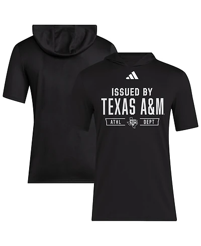 Adidas Men's Black Texas A M Aggies 2025 Areoready Sideline Training Hooded T-Shirt