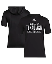 Adidas Men's Black Texas A M Aggies 2025 Areoready Sideline Training Hooded T-Shirt
