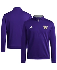 Adidas Men's Purple Washington Huskies Elevated Tri-Blend Quarter-Zip Pullover Sweatshirt
