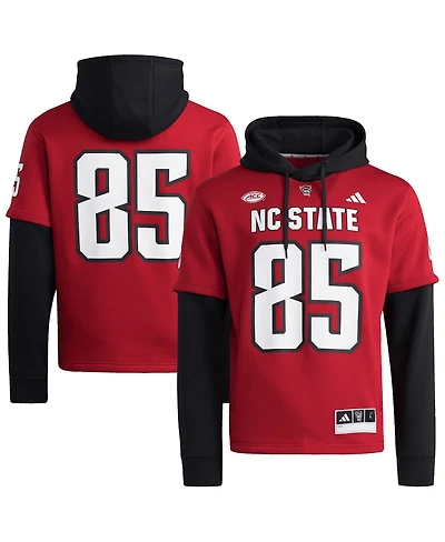 Adidas Men's Red Nc State Wolfpack Jersey Pullover Hoodie