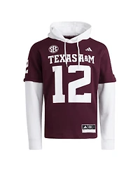 Adidas Men's Maroon Texas A M Aggies Jersey Pullover Hoodie