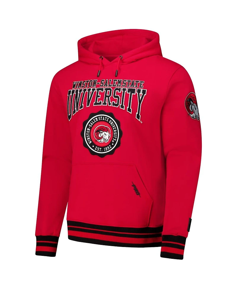 Pro Standard Men's Red Winston-Salem State Rams Crest Pullover Hoodie